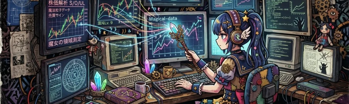 まどドラDB（魔法とデータ解析の作業室イラスト）